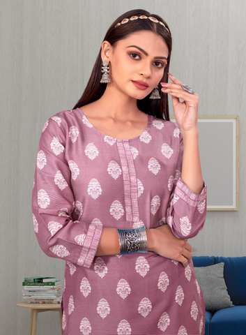 Bosaru Muslin Kurta Set Pink