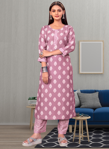 Bosaru Muslin Kurta Set Pink