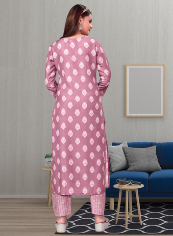 Bosaru Muslin Kurta Set Pink