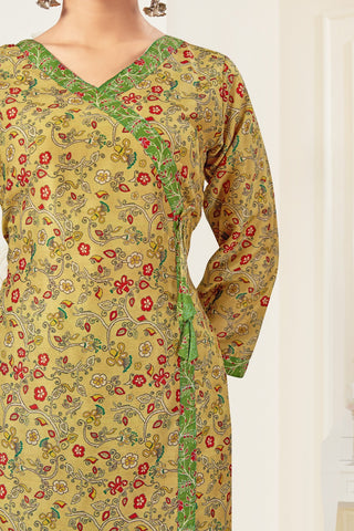 Bosaru Angrakha Kurta Set Mustard