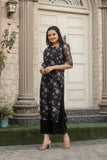 Girl's And Women's Attractive orgenza Silk Short Sleeves Printed  Kurti